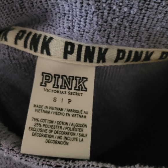 Vintage Victoria Secret Pink oversize terrycloth sweater, Lavender, sz S/M - Picture 7 of 8